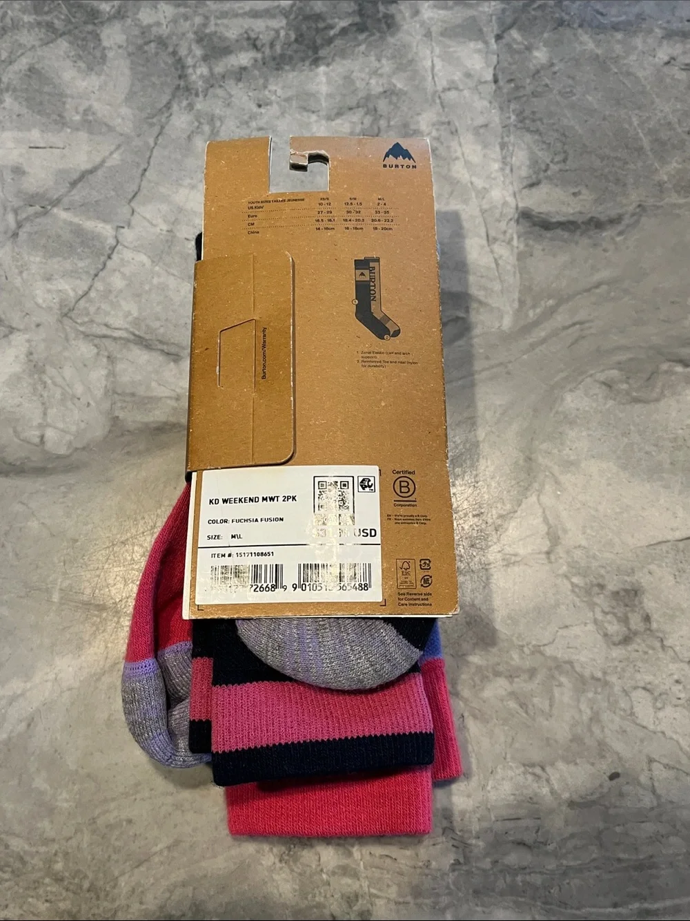 NWT! 2-Pack! Burton Youth Weekend Midweight Socks – 2 Pack!
